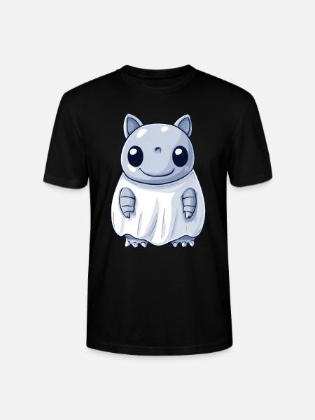 Armadillo Halloween Comic Ghost - Stanley/Stella CRAFTER Unisex Organic T-Shirt - black