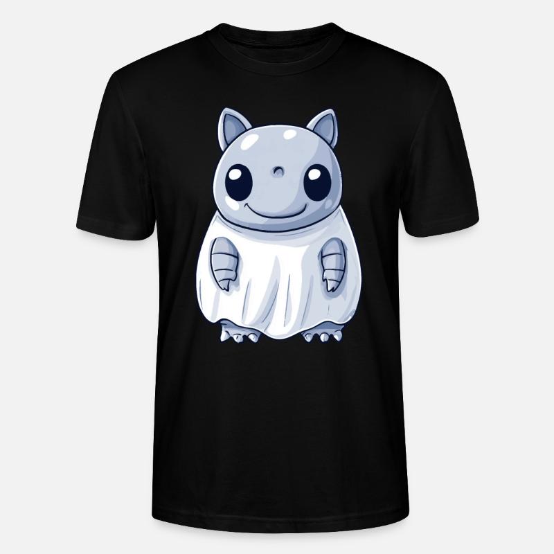 Armadillo Halloween Comic Ghost - Stanley/Stella CRAFTER Unisex Organic T-Shirt - black