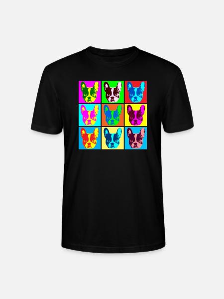 Français Bouledogue Pop Art - T-shirt bio CRAFTER Stanley Stella Unisexe - noir