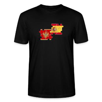 Montenegro Spanien Flagge Montenegriner - Stanley/Stella Unisex Bio-T-Shirt CRAFTER - Schwarz - Vorne - Alina (178cm) & Michal (187cm)