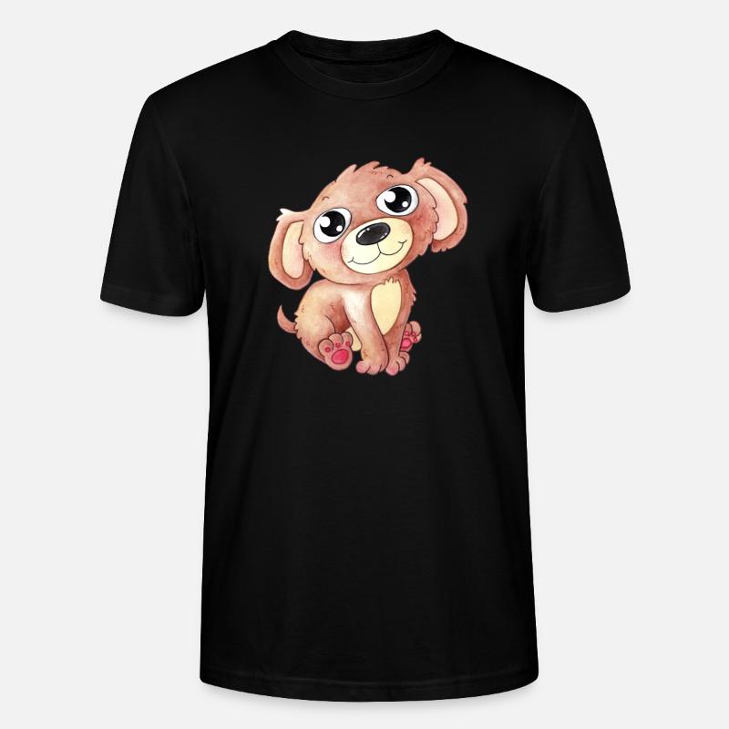 Niedlicher Comic Hund - Stanley/Stella Unisex Bio-T-Shirt CRAFTER - Schwarz