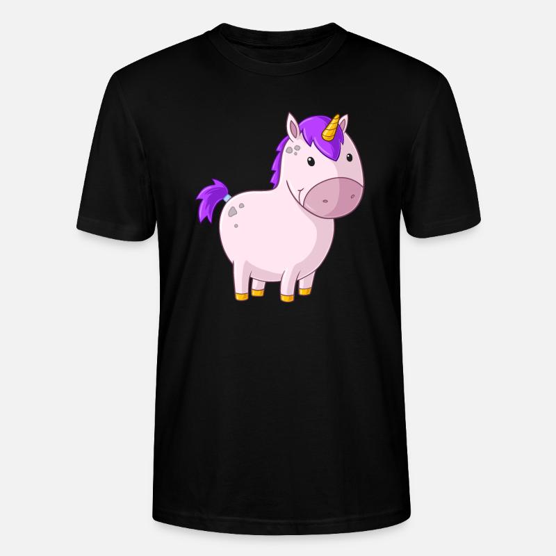 Dickes Comic Einhorn - Stanley/Stella Unisex Bio-T-Shirt CRAFTER - Schwarz