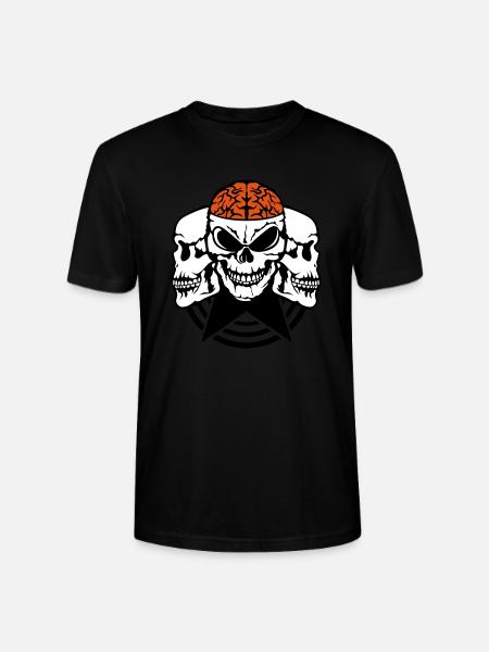 skull face profile brain brain - Stanley/Stella CRAFTER Unisex Organic T-Shirt - black