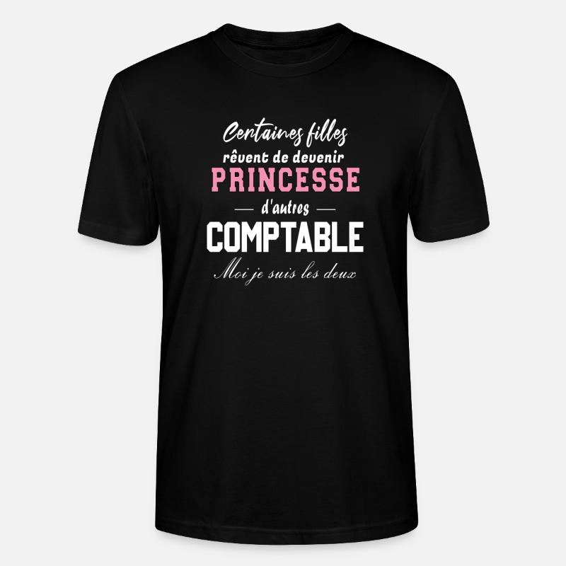 Princesse comptable - T-shirt bio CRAFTER Stanley Stella Unisexe - noir