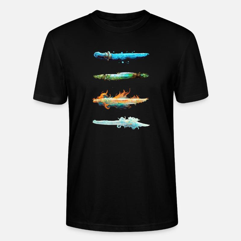 Vier Elemente Schwerter - Stanley/Stella Unisex Bio-T-Shirt CRAFTER - Schwarz