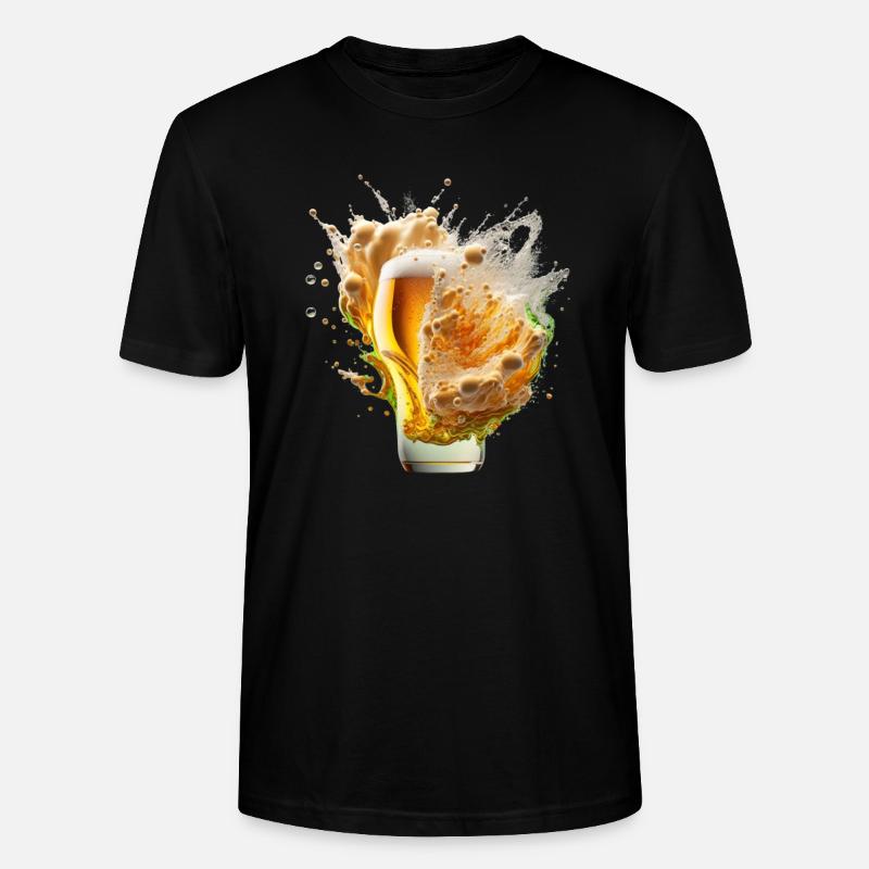 Bier Explosion im Glas - Stanley/Stella Unisex Bio-T-Shirt CRAFTER - Schwarz