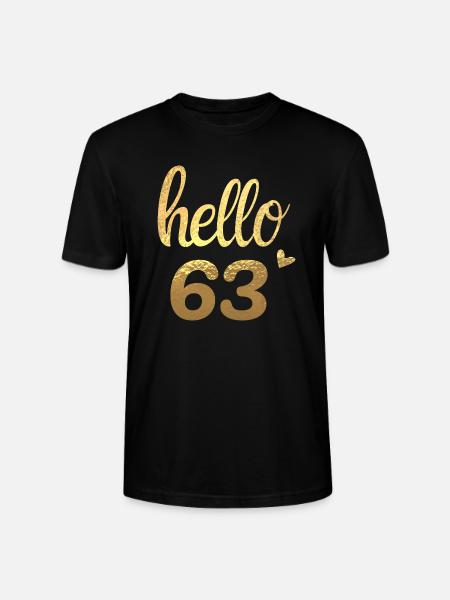 Hello 63 gold - Stanley/Stella CRAFTER Unisex Organic T-Shirt - black