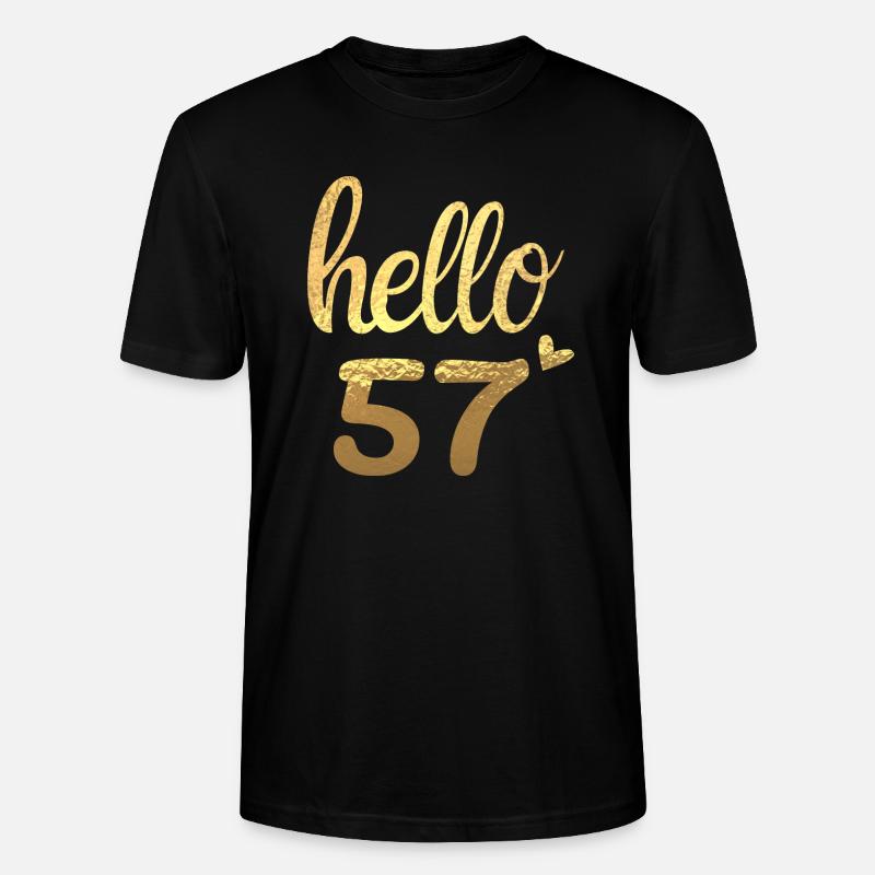 Hello 57 doré - T-shirt bio CRAFTER Stanley Stella Unisexe - noir