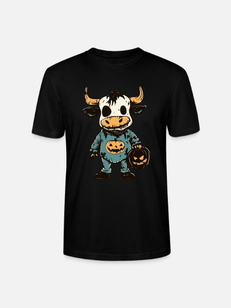 Cow Halloween Funny Zombie - Stanley/Stella CRAFTER Unisex Organic T-Shirt - black
