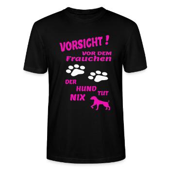Hund Hundebesitzer Tierliebe - Stanley/Stella Unisex Bio-T-Shirt CRAFTER - Schwarz - Vorne - Alina (178cm) & Michal (187cm)