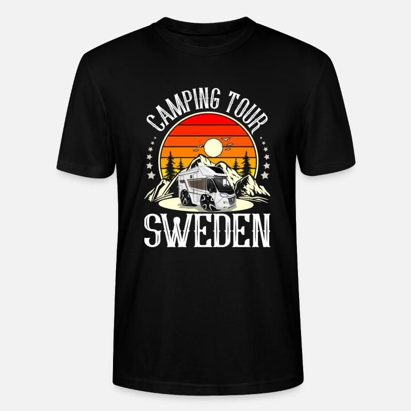 Camping Tour Suède Camping Camper - T-shirt bio CRAFTER Stanley Stella Unisexe - noir