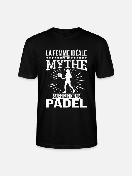 Ideal woman a myth unless she plays padel - Stanley/Stella CRAFTER Unisex Organic T-Shirt - black