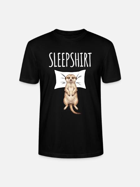 Meerkat Sleep Shirt - Stanley/Stella CRAFTER Unisex Organic T-Shirt - black