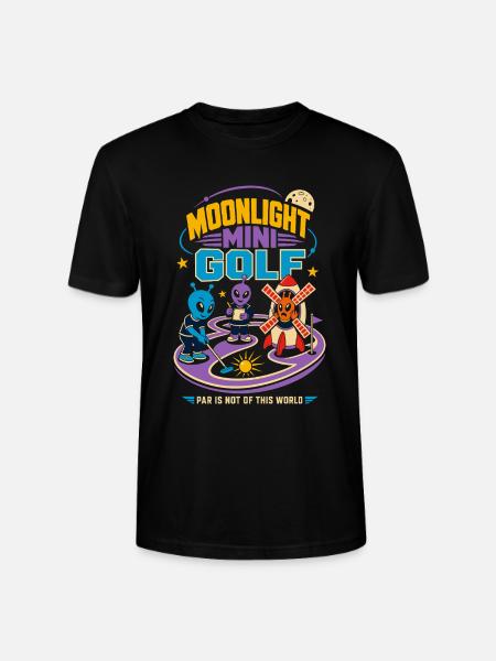 Mondschein Minigolf mit Aliens - Stanley/Stella Unisex Bio-T-Shirt CRAFTER - Schwarz