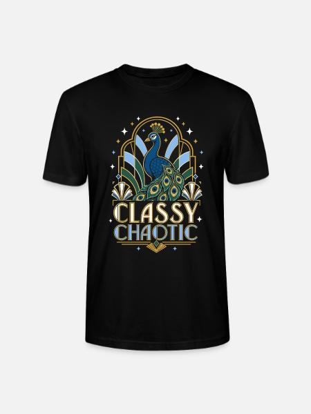 Classy Chaotic Pfau Art Deco - Stanley/Stella Unisex Bio-T-Shirt CRAFTER - Schwarz