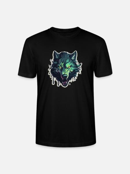 Wolf - Illustration - Stanley/Stella Unisex Bio-T-Shirt CRAFTER - Schwarz
