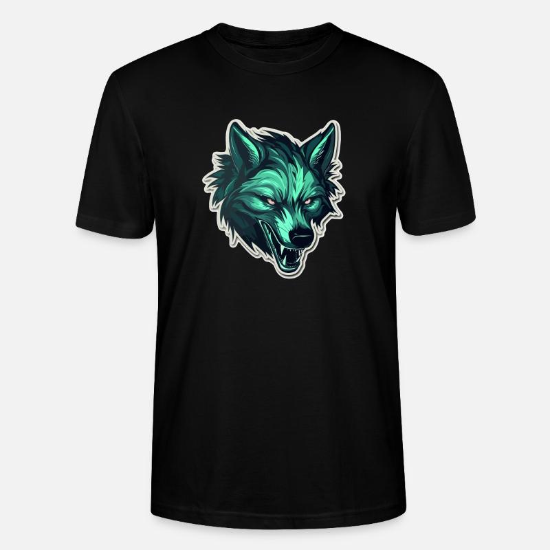Wolf - Illustration - Stanley/Stella Unisex Bio-T-Shirt CRAFTER - Schwarz