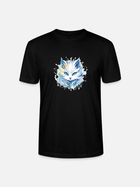 Cat - illustration - Stanley/Stella CRAFTER Unisex Organic T-Shirt - black