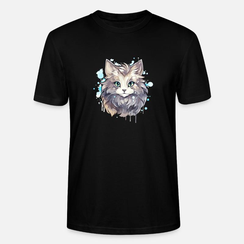 Chat - illustration - T-shirt bio CRAFTER Stanley Stella Unisexe - noir