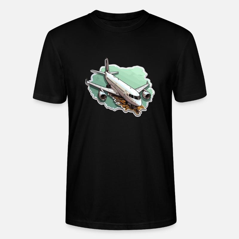 Flugzeug - Illustration - Stanley/Stella Unisex Bio-T-Shirt CRAFTER - Schwarz