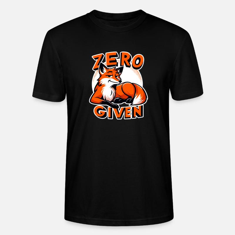 Zéro donné - Illustration de renard - T-shirt bio CRAFTER Stanley Stella Unisexe - noir
