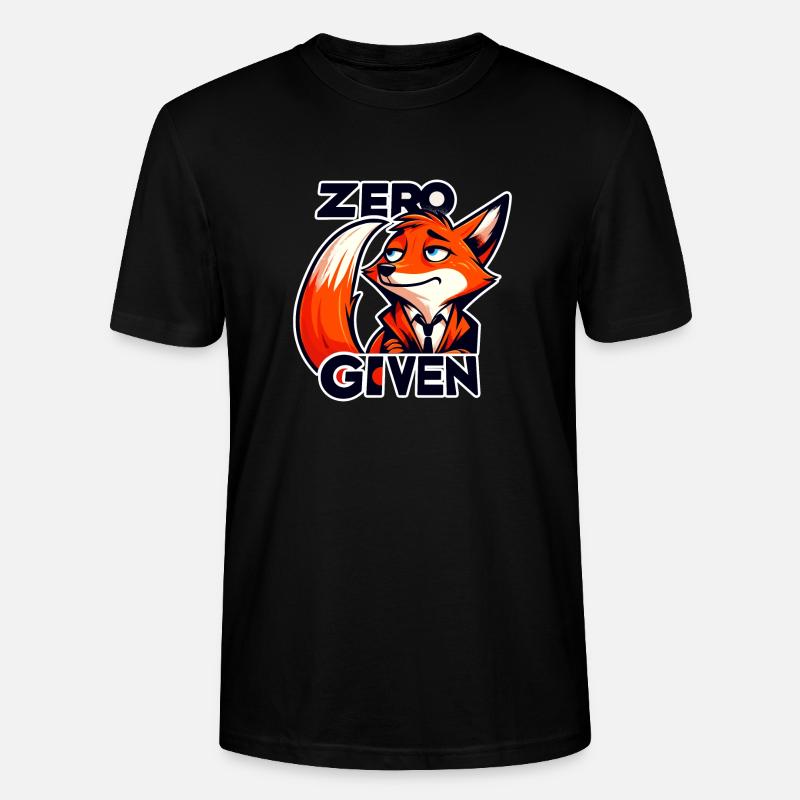Zéro donné - Illustration de renard - T-shirt bio CRAFTER Stanley Stella Unisexe - noir