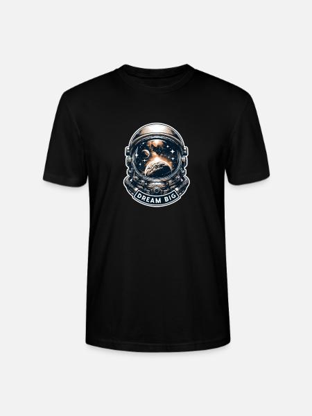 Dream Big - Astronaut Illustration - Stanley/Stella CRAFTER Unisex Organic T-Shirt - black