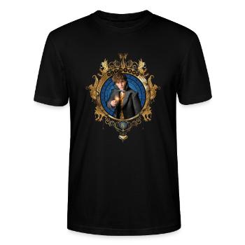 Phantastische Tierwesen Newt Scamander - Stanley/Stella Unisex Bio-T-Shirt CRAFTER - Schwarz - Vorne - Alina (178cm) & Michal (187cm)