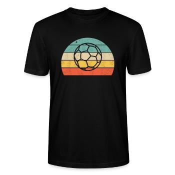 Handball coloré - T-shirt bio CRAFTER Stanley Stella Unisexe - noir - Devant - Alina (178cm) & Michal (187cm)