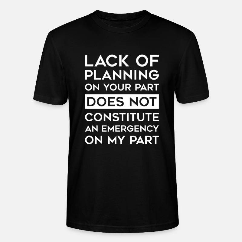 Manque de planification - T-shirt bio CRAFTER Stanley Stella Unisexe - noir