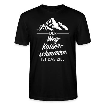 Der (Weg) Kaiserschmarrn Ist Das Ziele - Wandern - Stanley/Stella Unisex Bio-T-Shirt CRAFTER - Schwarz - Vorne - Alina (178cm) & Michal (187cm)