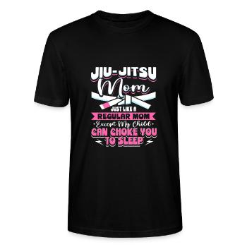 Jiu Jitsu Mom Self Defense Design - T-shirt bio CRAFTER Stanley Stella Unisexe - noir - Devant - Alina (178cm) & Michal (187cm)