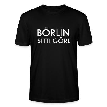 Berlin Berlinerin Girl City Stadt Humor Sprüche - Stanley/Stella Unisex Bio-T-Shirt CRAFTER - Schwarz - Vorne - Alina (178cm) & Michal (187cm)