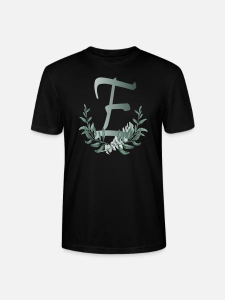 Letter E with plants - Stanley/Stella CRAFTER Unisex Organic T-Shirt - black