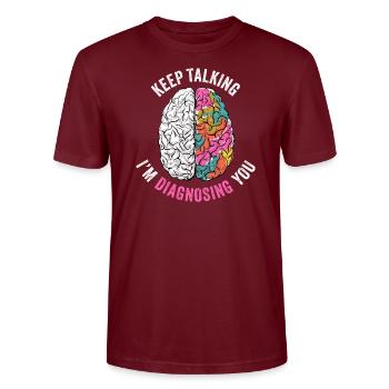 Psychology psychologist therapist gift psyche - Stanley/Stella CRAFTER Unisex Organic T-Shirt - burgundy - Front - Alina (178cm) & Michal (187cm)