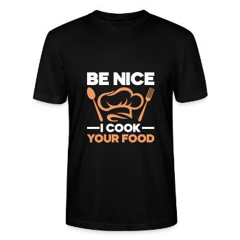 Chef Restaurant Chef - Stanley/Stella CRAFTER Unisex Organic T-Shirt - black - Front - Alina (178cm) & Michal (187cm)