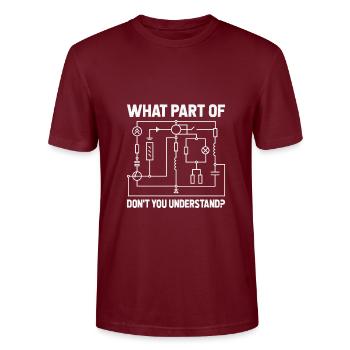 Elektriker Spruch Handwerker - Stanley/Stella Unisex Bio-T-Shirt CRAFTER - Burgunderrot - Vorne - Alina (178cm) & Michal (187cm)