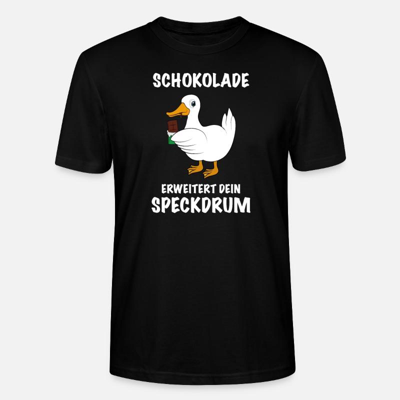 Ente mit Schokolade Spruch - Stanley/Stella Unisex Bio-T-Shirt CRAFTER - Schwarz