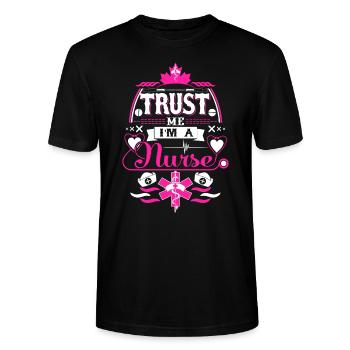 Nurse Trust - Stanley/Stella CRAFTER Unisex Organic T-Shirt - black - Front - Alina (178cm) & Michal (187cm)