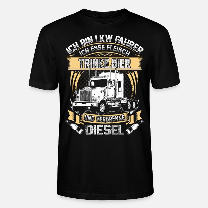 Ich bin LKW Fahrer - Stanley/Stella Unisex Bio-T-Shirt CRAFTER - Schwarz