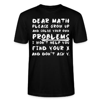 Mathe Mathematik Lustig Humor Witzig Geschenkidee - Stanley/Stella Unisex Bio-T-Shirt CRAFTER - Schwarz - Vorne - Alina (178cm) & Michal (187cm)