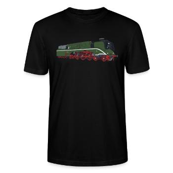 Dampflok Baureihe 18201 BR 18 - Stanley/Stella Unisex Bio-T-Shirt CRAFTER - Schwarz - Vorne - Alina (178cm) & Michal (187cm)