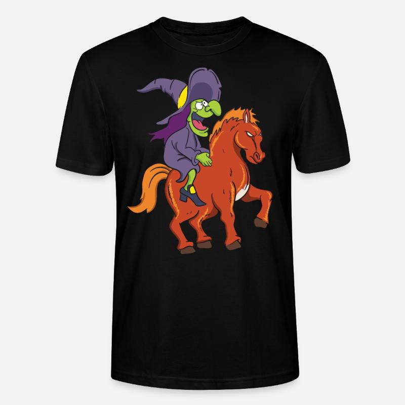 Halloween Hexe mit Pferd - Stanley/Stella Unisex Bio-T-Shirt CRAFTER - Schwarz