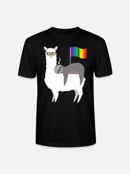 Lama Gay Pride - Stanley/Stella Uniseks bio-T-shirt CRAFTER - zwart