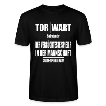 Torwart Fussball Handball Ballsport Golie - Stanley/Stella Unisex Bio-T-Shirt CRAFTER - Schwarz - Vorne - Alina (178cm) & Michal (187cm)