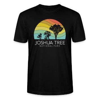 Joshua Tree Nationalpark Kalifornien Wüste Retro - Stanley/Stella Unisex Bio-T-Shirt CRAFTER - Schwarz - Vorne - Alina (178cm) & Michal (187cm)