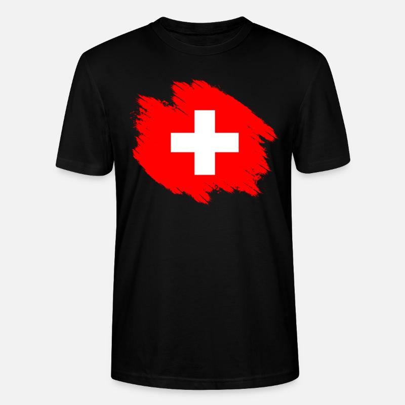 Schweiz T-shirt Geschenkidee - Stanley/Stella Unisex Bio-T-Shirt CRAFTER - Schwarz