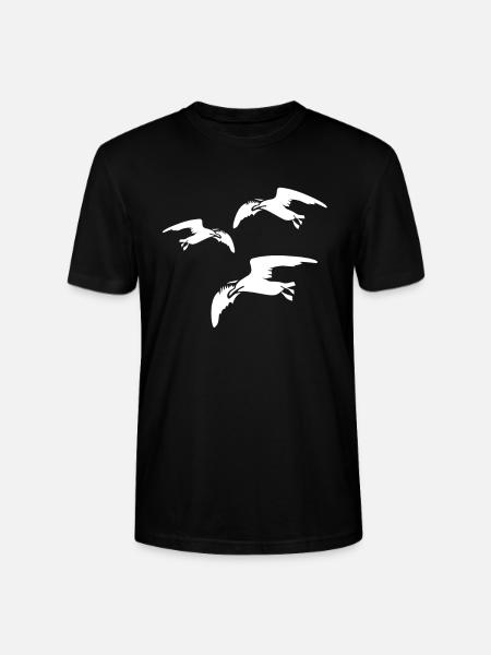 Vögel Vogel Möwen - Stanley/Stella Unisex Bio-T-Shirt CRAFTER - Schwarz