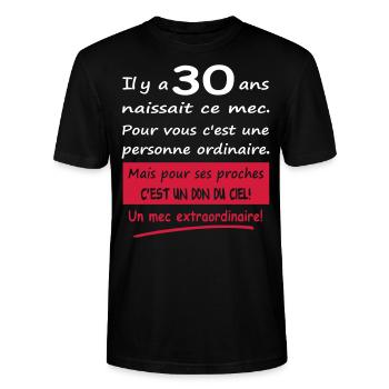30 ans anniversaire 30 ans t-shirt 30 ans - T-shirt bio CRAFTER Stanley Stella Unisexe - noir - Devant - Alina (178cm) & Michal (187cm)
