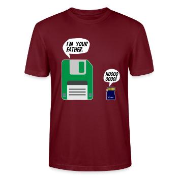 I'm Your Father IT Nerd Gamer Computer PC - Stanley/Stella CRAFTER Unisex Organic T-Shirt - burgundy - Front - Alina (178cm) & Michal (187cm)